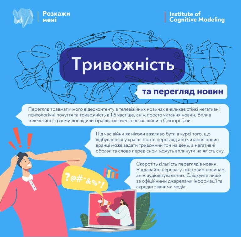 Важлива інформація для наших вихованців та їх батьків. Тривожність та перегляд новин